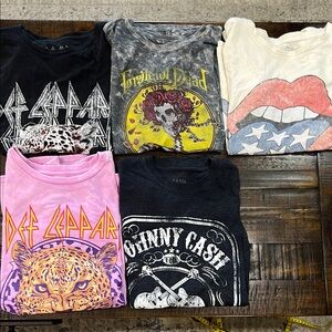 Band Tee Bundle Lot of Band Tees 5 shirts included 80s bands all used EUC